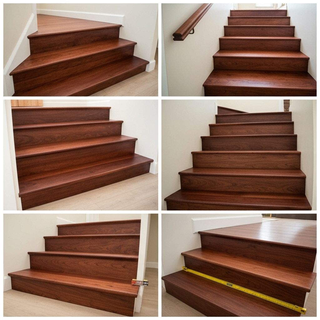 Mahogany hardwood stairs