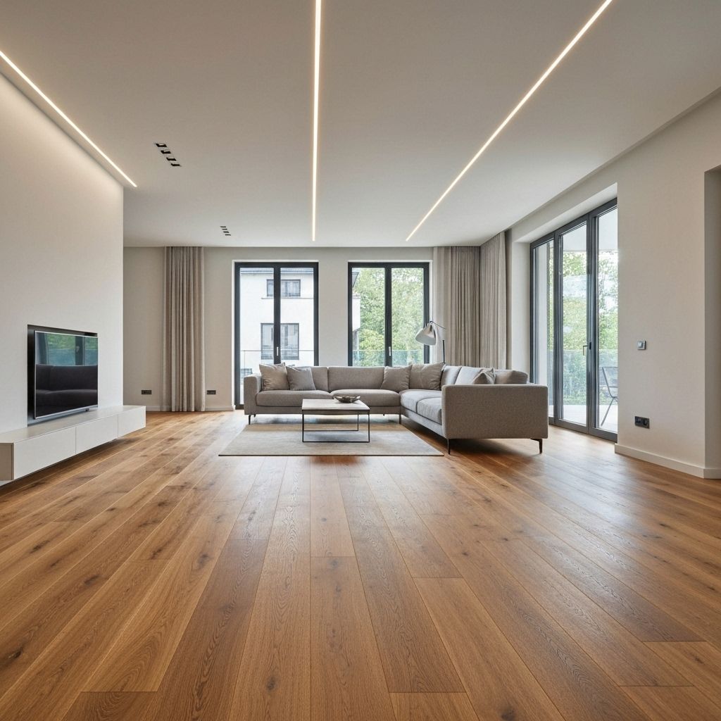 Oak hardwood flooring in living room